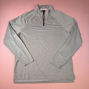 Spyder Active Women's Light Green Pink Spyder Logo Quarter-Zip Pullover Size L